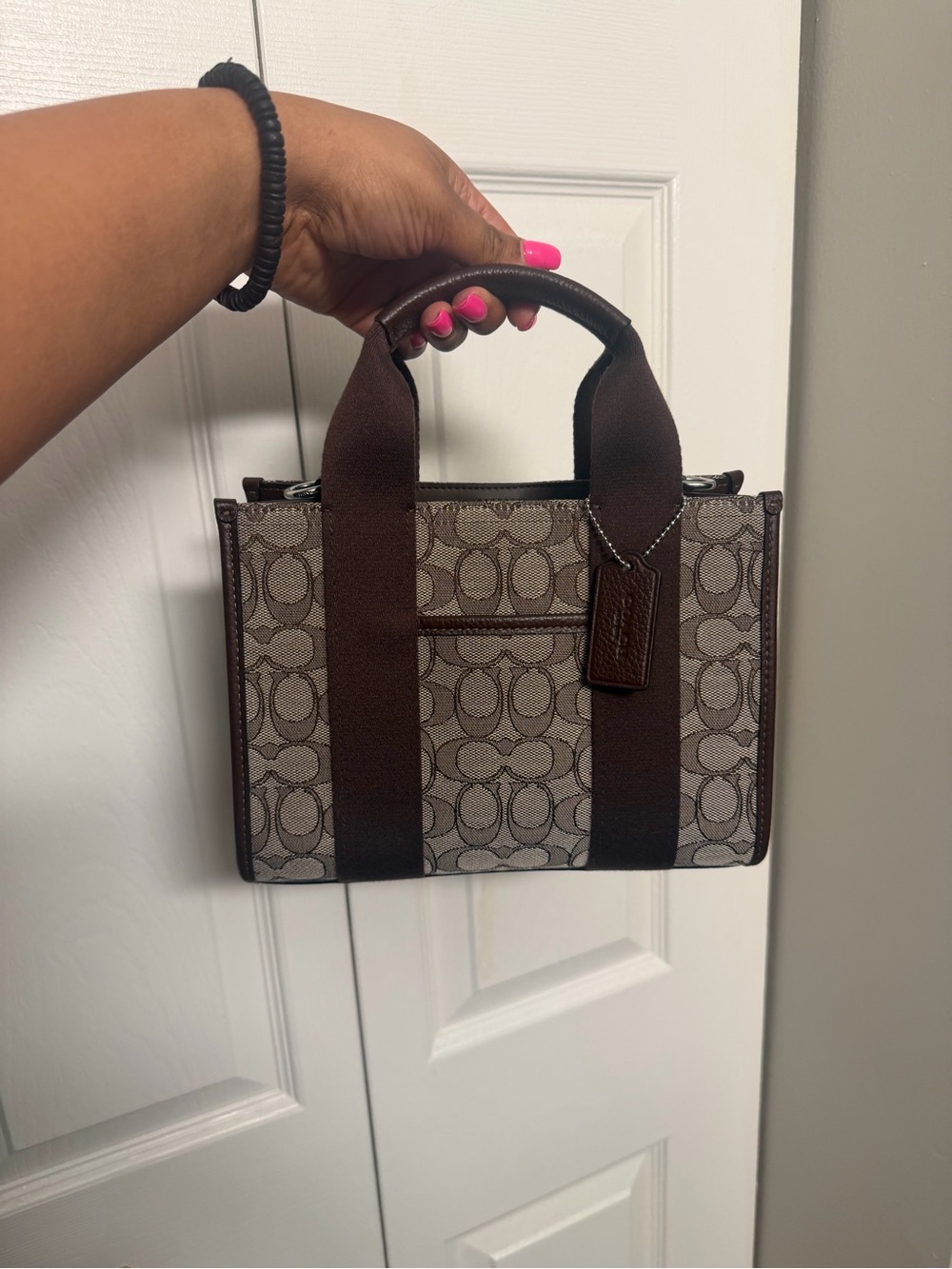 Coach Small Signature Canvas Satchel in Brown